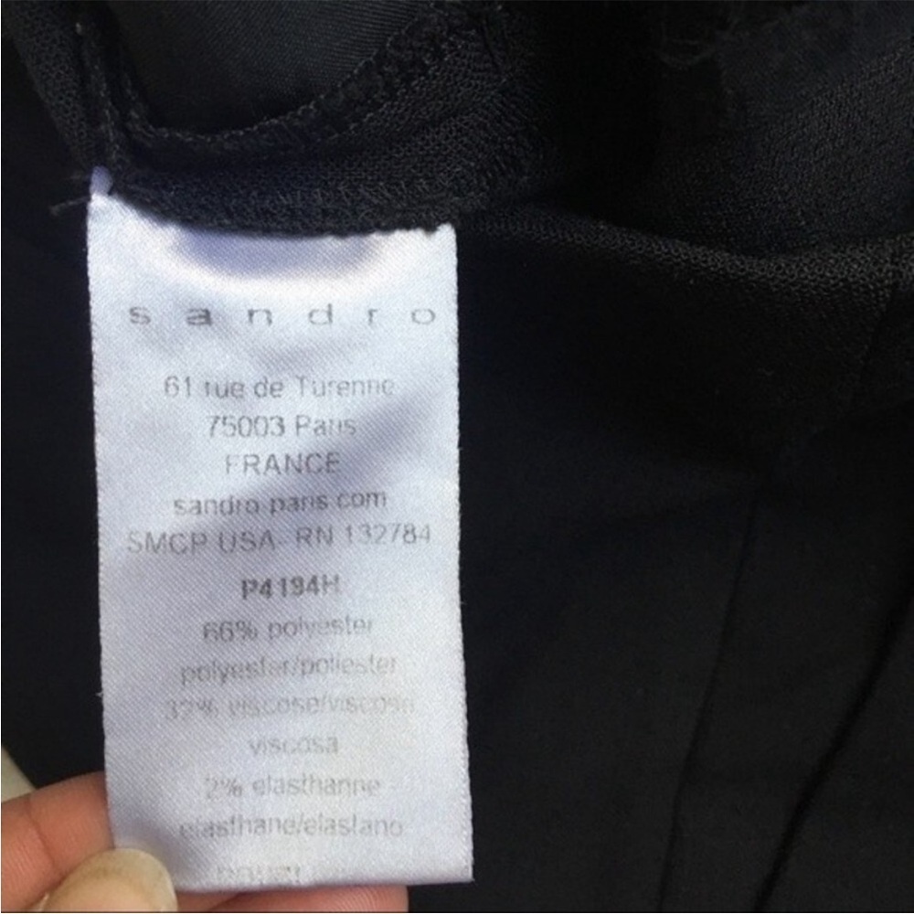 SANDRO Paris Black Cropped Slim Trouser Pants‎ 38/S - Picture 11 of 13